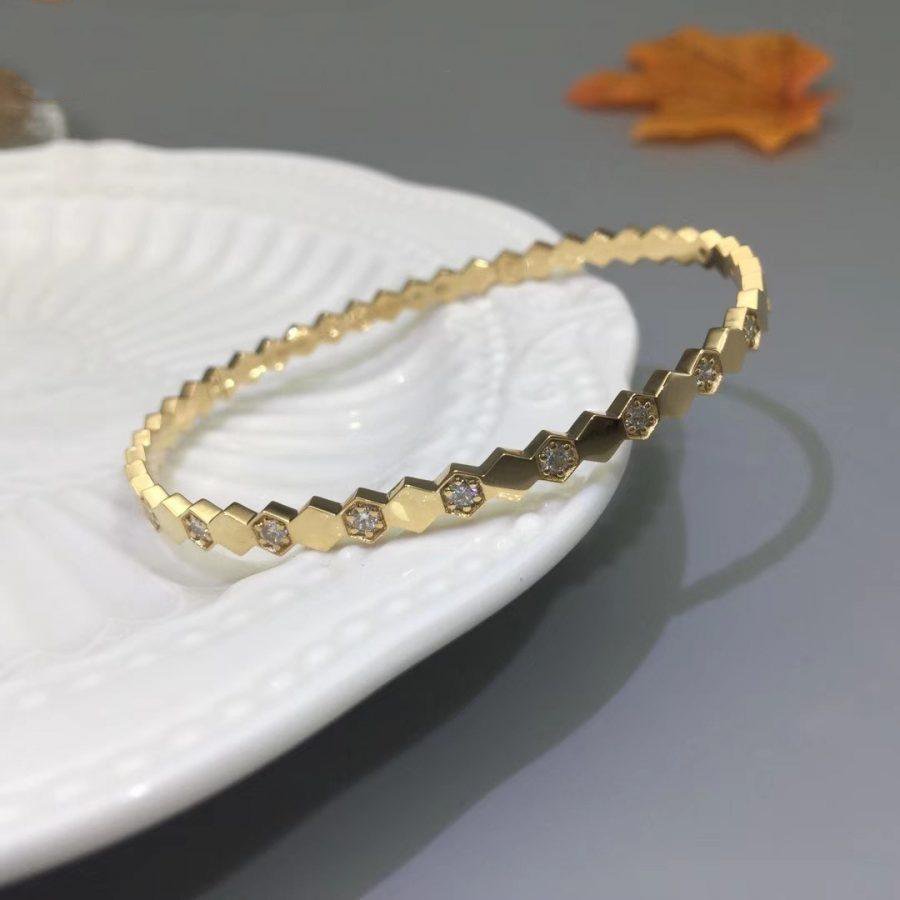 [Riva Jewelry]ビーラブゴールドダイヤモンドブレスレット