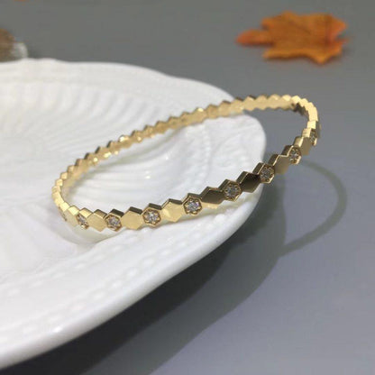 [Riva Jewelry]ビーラブゴールドダイヤモンドブレスレット