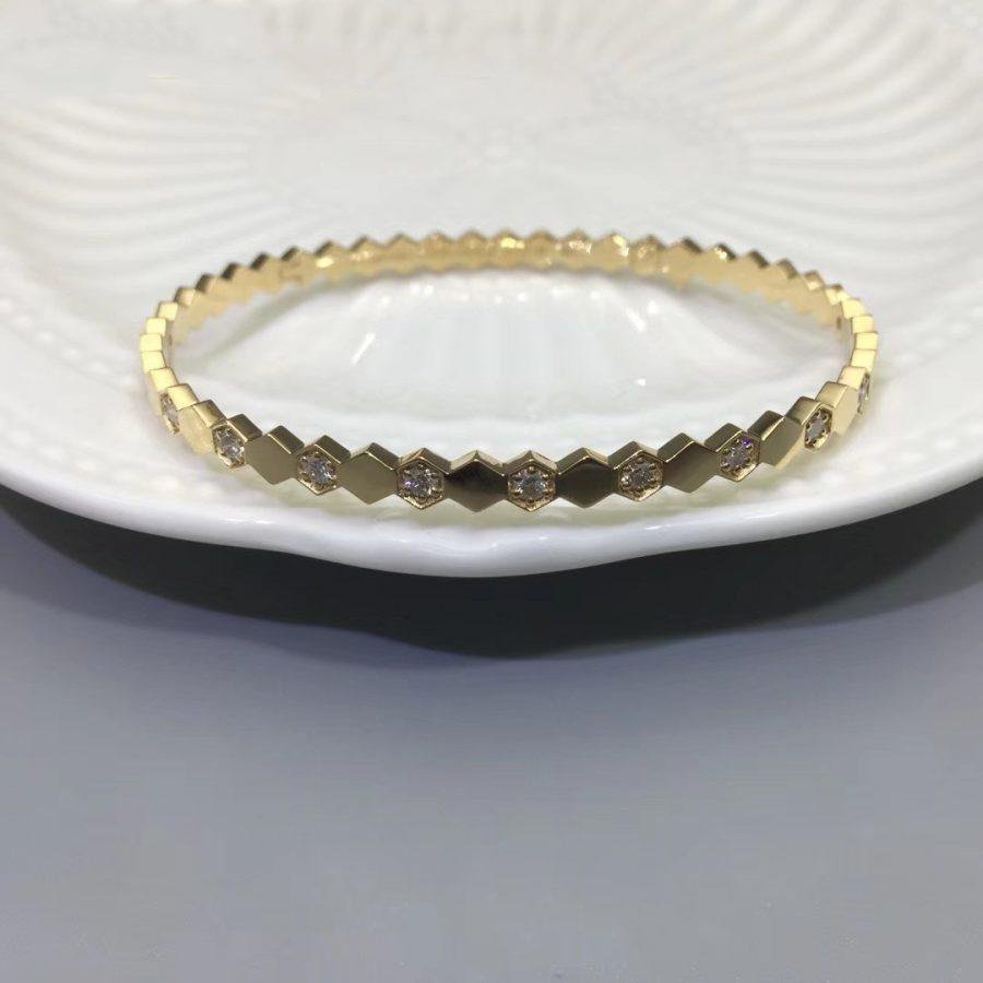[Riva Jewelry]ビーラブゴールドダイヤモンドブレスレット