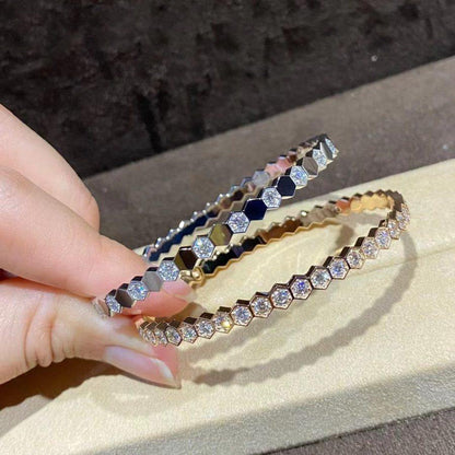 [Riva Jewelry]BEE LOVE ゴールド ブレスレット フルダイヤモンド