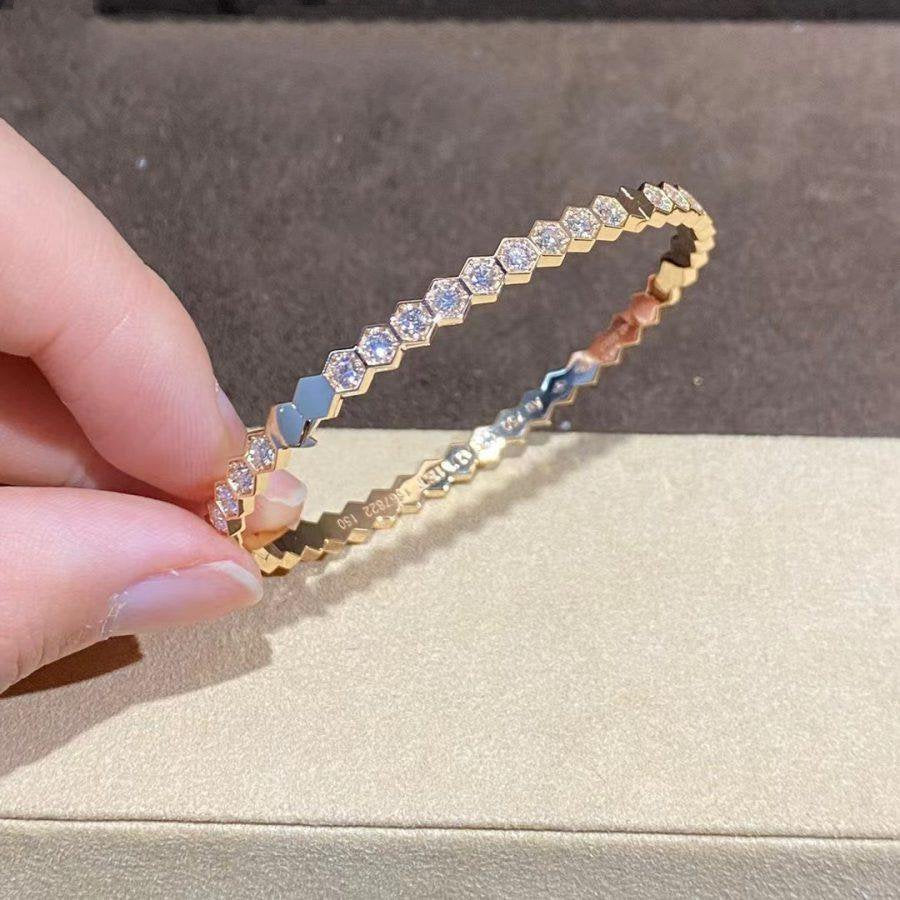 [Riva Jewelry]BEE LOVE ゴールド ブレスレット フルダイヤモンド