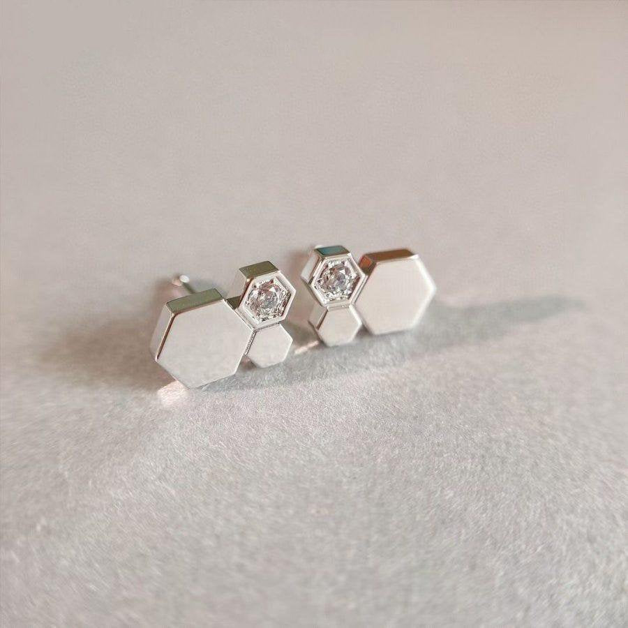 [Riva Jewelry]BEE LOVE SILVER DIAMOND EARRINGS