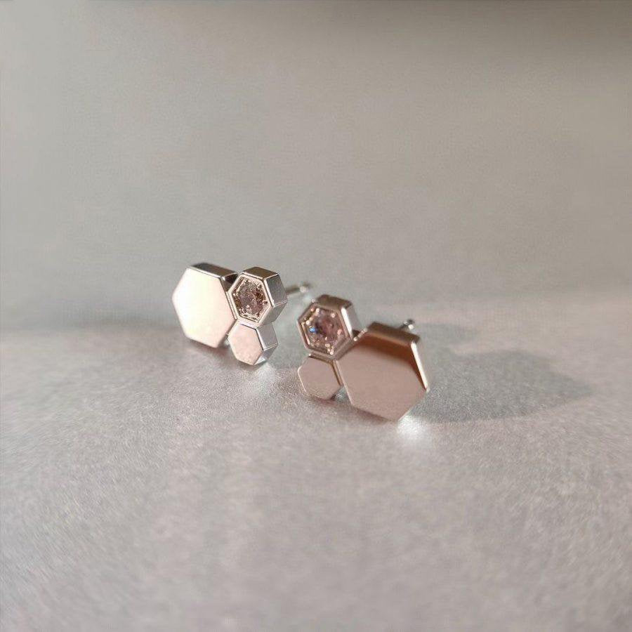 [Riva Jewelry ]BEE LOVE SILVER DIAMOND EARRINGS