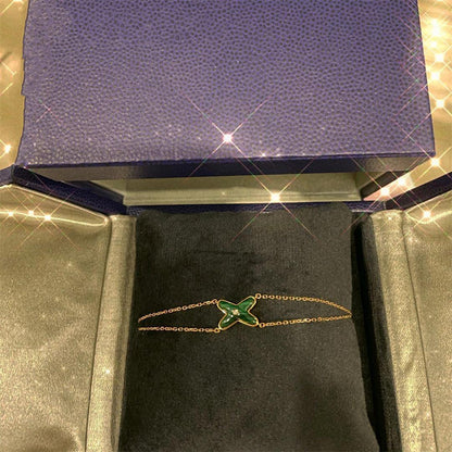 [Riva Jewelry]JEUX BRACELET MALACHITE ROSE GOLD 1 DIAMOND