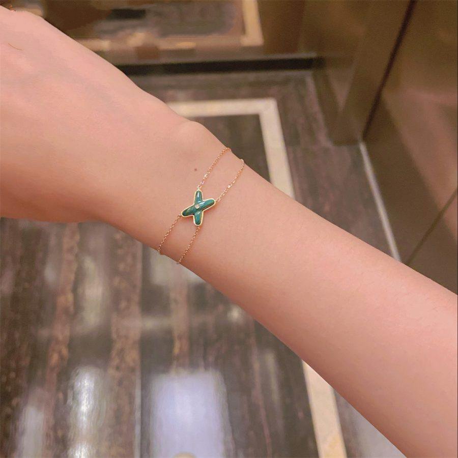 [Riva Jewelry ]JEUX BRACELET MALACHITE PINK GOLD 1 DIAMOND