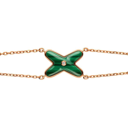 [Riva Jewelry]JEUX BRACELET MALACHITE ROSE GOLD 1 DIAMOND