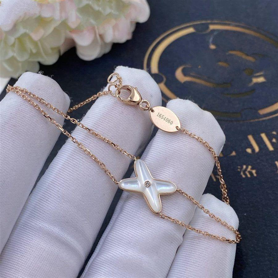 [Riva Jewelry]JEUX ARMBAND WEISSES PERLMUTT ROSÉGOLD 1 DIAMANT