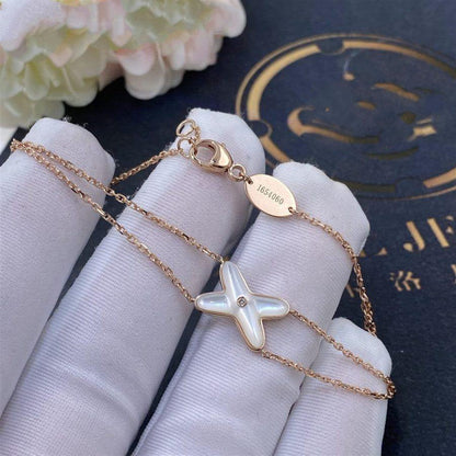 [Riva Jewelry]JEUX ARMBAND WEISSES PERLMUTT ROSÉGOLD 1 DIAMANT