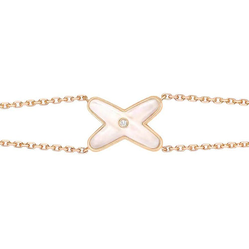 [Riva Jewelry]JEUX ARMBAND WEISSES PERLMUTT ROSÉGOLD 1 DIAMANT