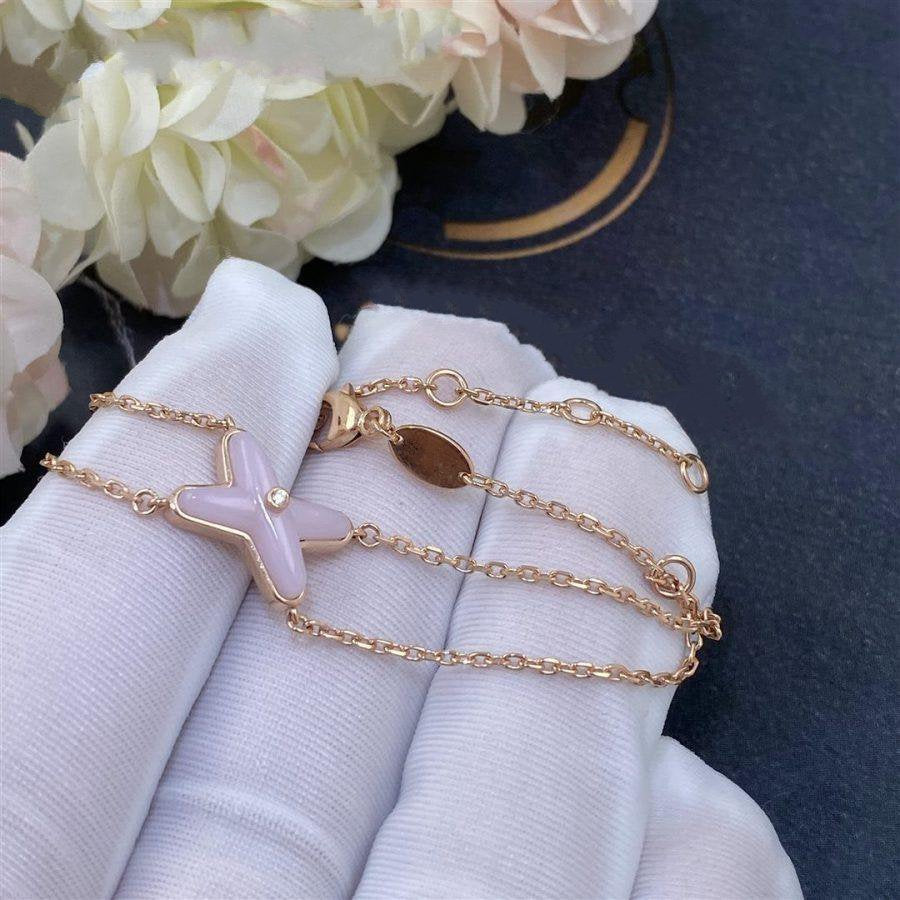 [Riva Jewelry]JEUX ARMBAND ROSA PERLMUTT ROSÉGOLD 1 DIAMANT