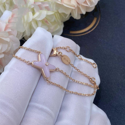 [Riva Jewelry]JEUX ARMBAND ROSA PERLMUTT ROSÉGOLD 1 DIAMANT