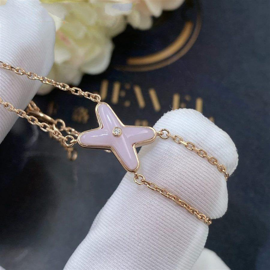 [Riva Jewelry]JEUX ARMBAND ROSA PERLMUTT ROSÉGOLD 1 DIAMANT