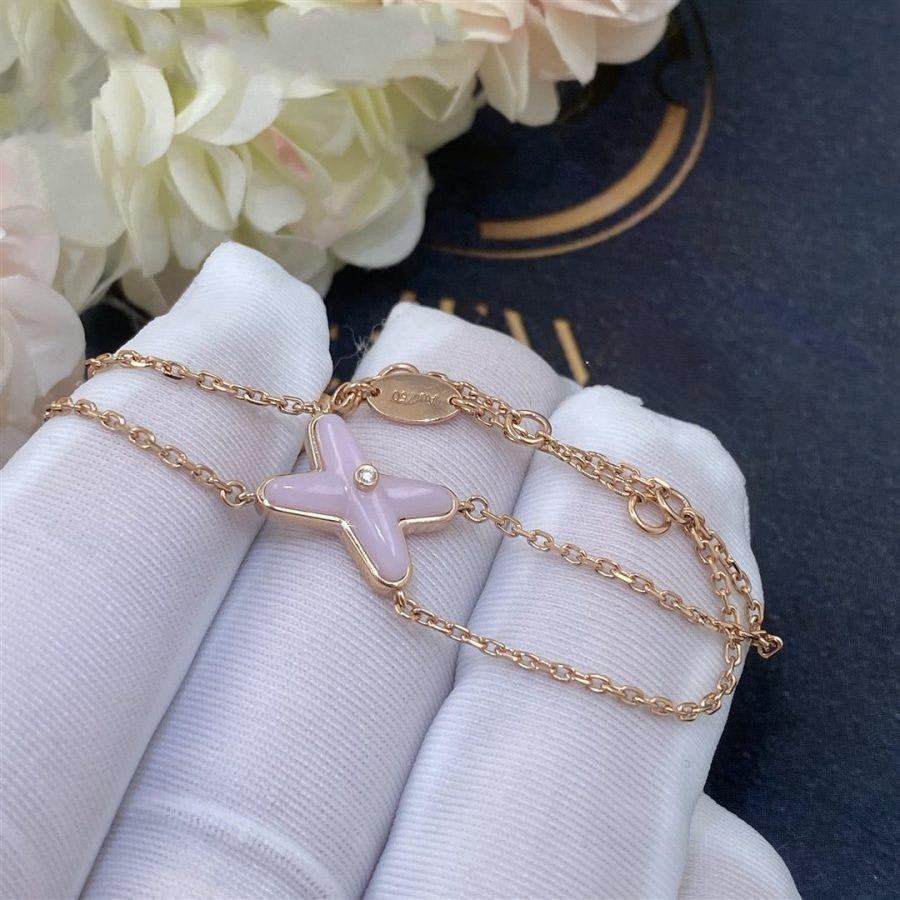 [Riva Jewelry]JEUX ARMBAND ROSA PERLMUTT ROSÉGOLD 1 DIAMANT