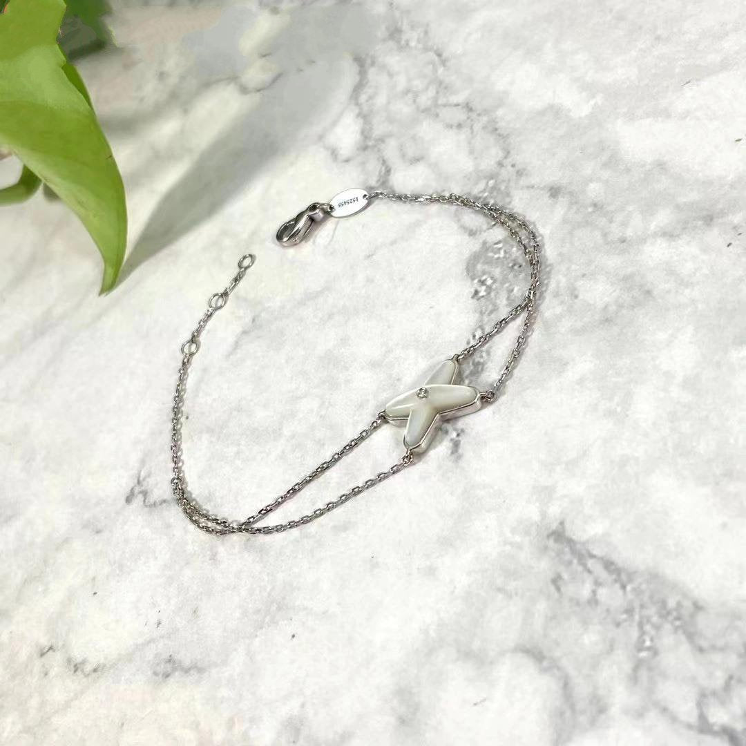 [Riva Jewelry ]JEUX BRACELET WHITE MOP SILVER 1 DIAMOND
