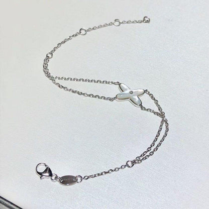 [Riva Jewelry ]JEUX BRACELET WHITE MOP SILVER 1 DIAMOND
