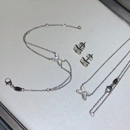 [Riva Jewelry ]JEUX BRACELET WHITE MOP SILVER 1 DIAMOND