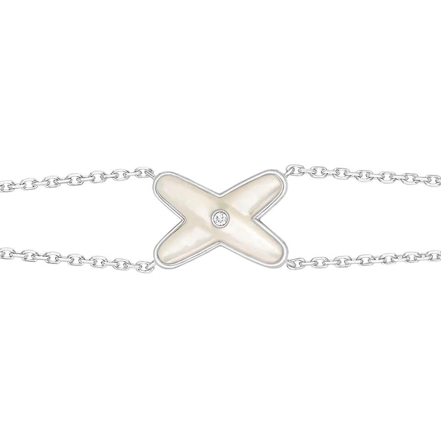 [Riva Jewelry ]JEUX BRACELET WHITE MOP SILVER 1 DIAMOND