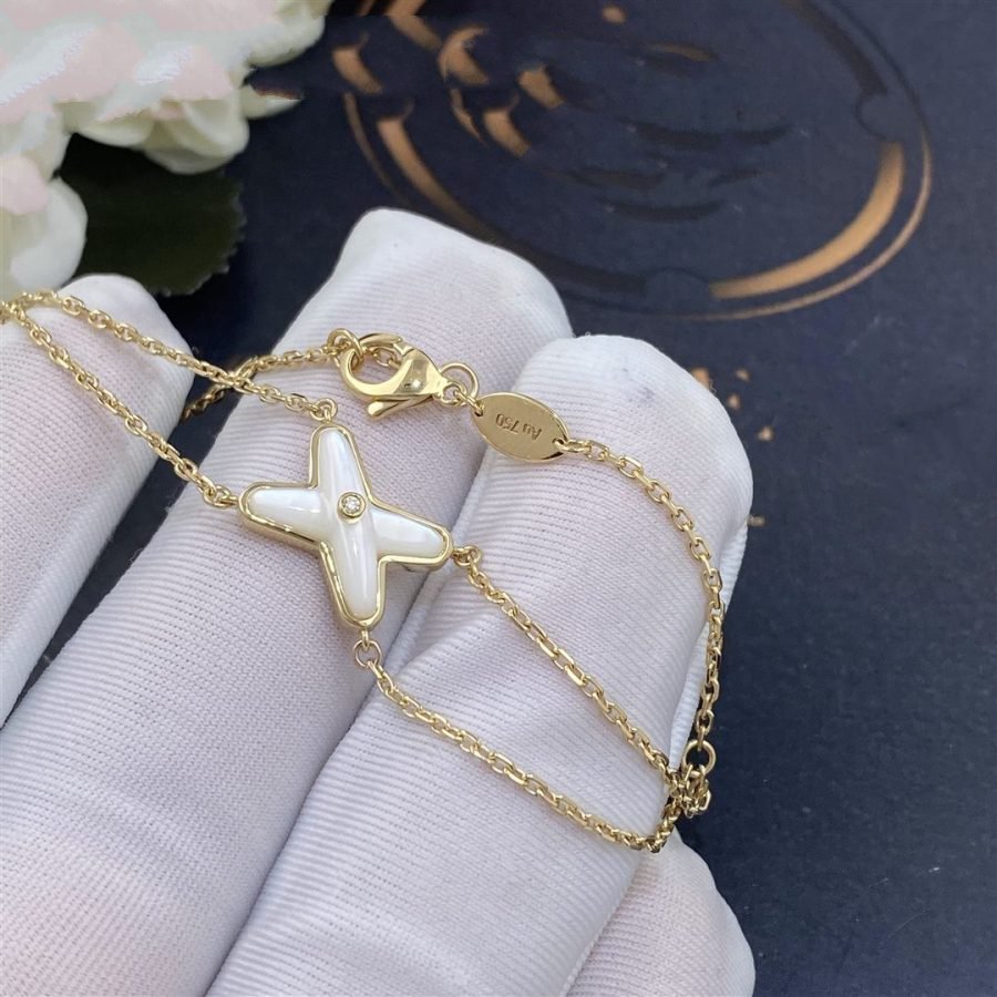 [Riva Jewelry ]JEUX BRACELET WHITE MOP GOLD 1 DIAMOND