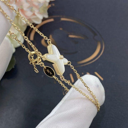 [Riva Jewelry]JEUX BRACELET WHITE MOP GOLD 1 DIAMOND