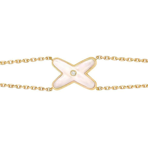 [Riva Jewelry ]JEUX BRACELET WHITE MOP GOLD 1 DIAMOND