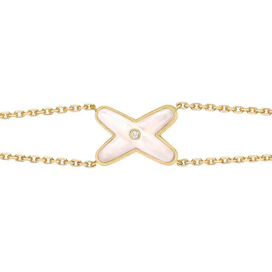 [Riva Jewelry]JEUX ARMBAND WEISSER PERLMUTT GOLD 1 DIAMANT