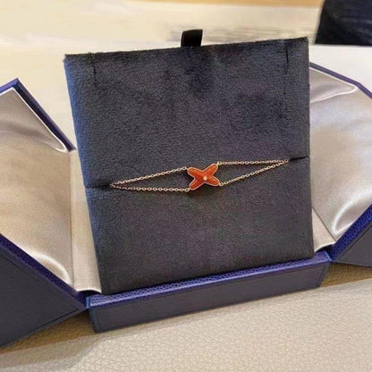 [Riva Jewelry]JEUX BRACELET CARNELIAN ROSE GOLD 1 DIAMOND
