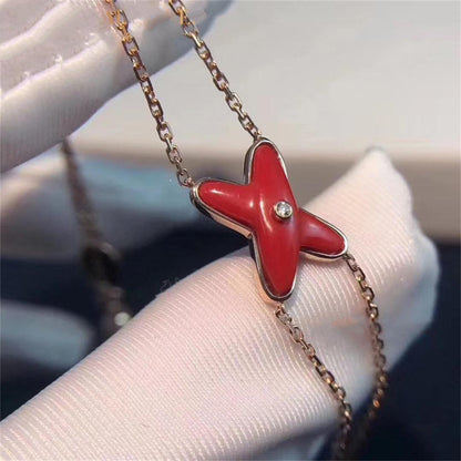 [Riva Jewelry ]JEUX BRACELET CARNELIAN PINK GOLD 1 DIAMOND