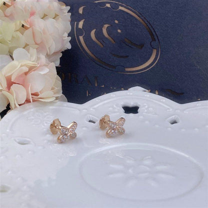 [Riva Jewelry]JEUX DE ROSE GOLD DIAMOND EARRINGS
