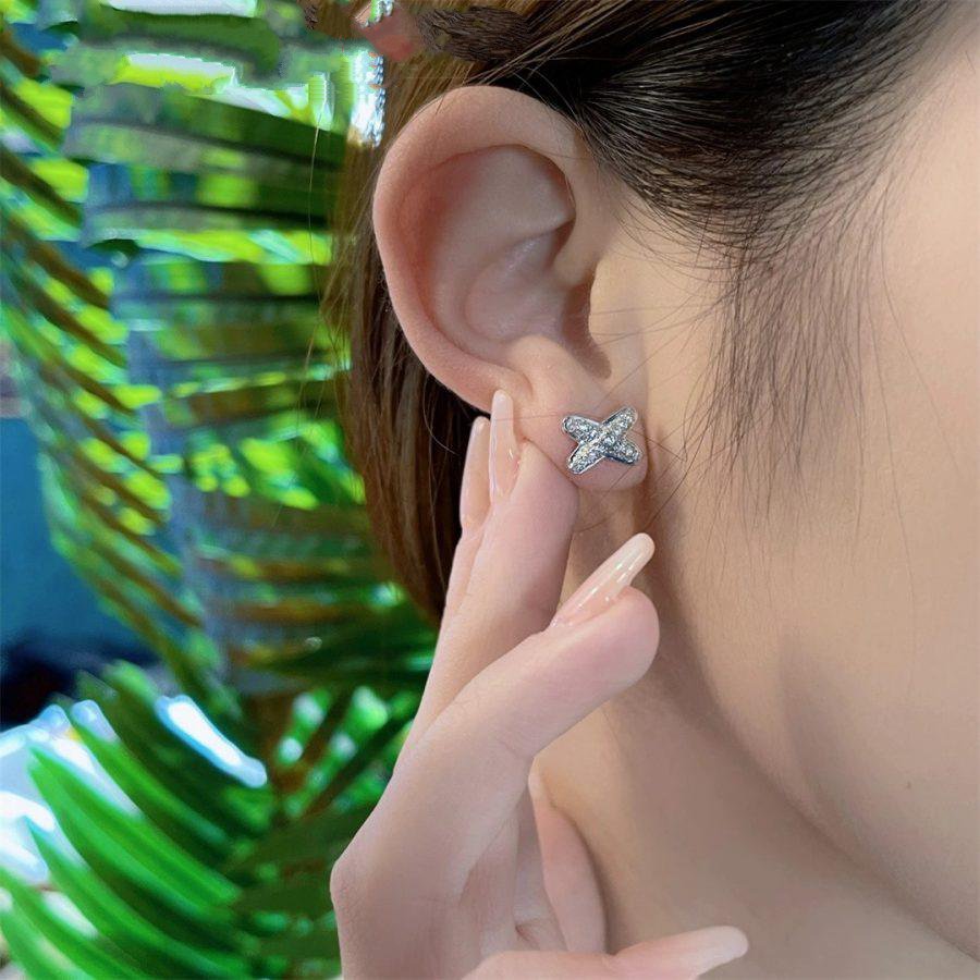 [Riva Jewelry]JEUX DE SILVER DIAMOND EARRINGS