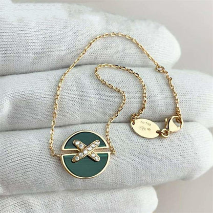 [Riva Jewelry]JEUX DE BRACELET MALACHITE ROSE GOLD DIAMONDS