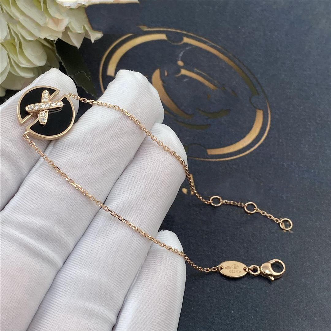 [Riva Jewelry]JEUX DE BRACELET ONYX ROSE GOLD DIAMOND
