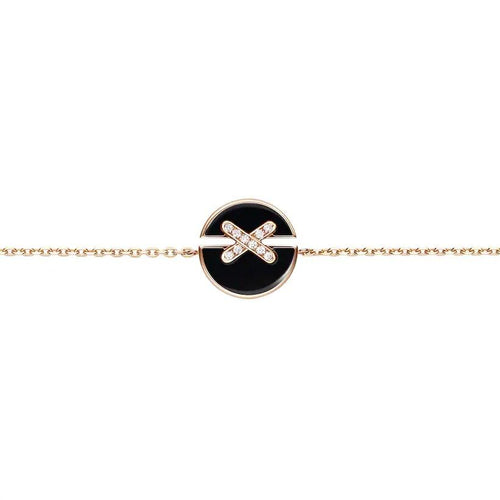 [Riva Jewelry]JEUX DE BRACELET ONYX ROSE GOLD DIAMOND