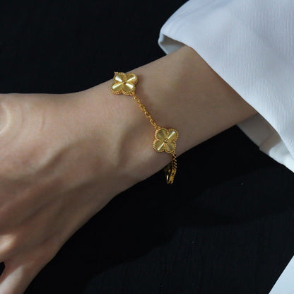 [Riva Jewelry ] CLOVER 5 MOTIF LASER BRACELET COLLECTION