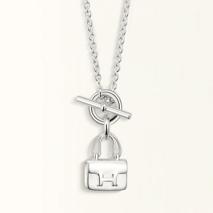 [Riva Jewelry ]POP H PEDANT SILVER NECKLACE