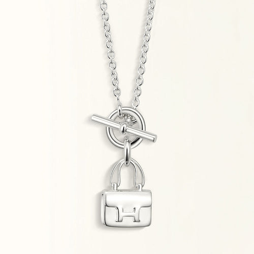 [Riva Jewelry ]POP H PEDANT SILVER NECKLACE