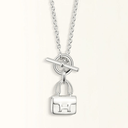 [Riva Jewelry ]POP H PEDANT SILVER NECKLACE
