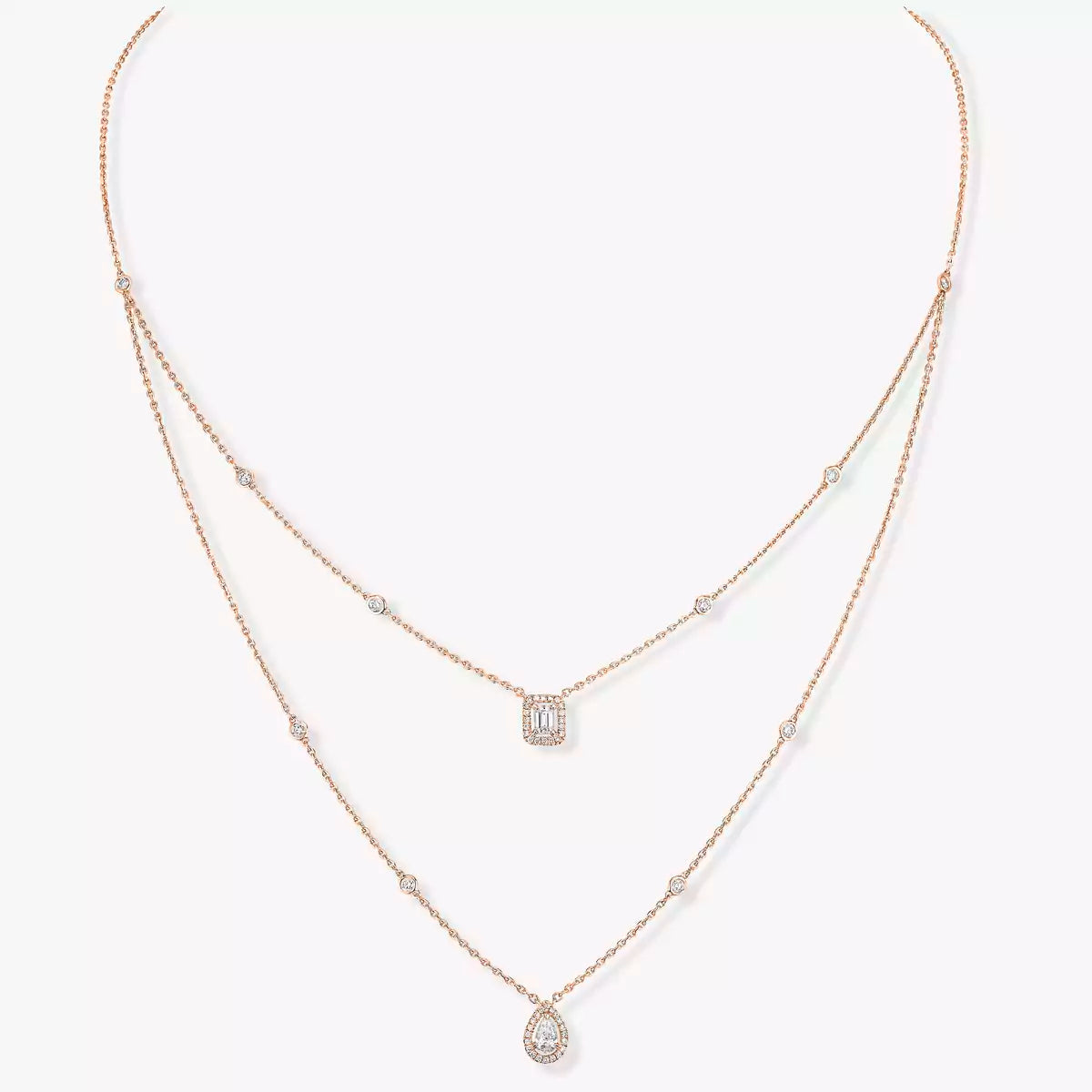 [Riva Jewelry]MY TWIN 2-ROW DIAMOND NECKLACE