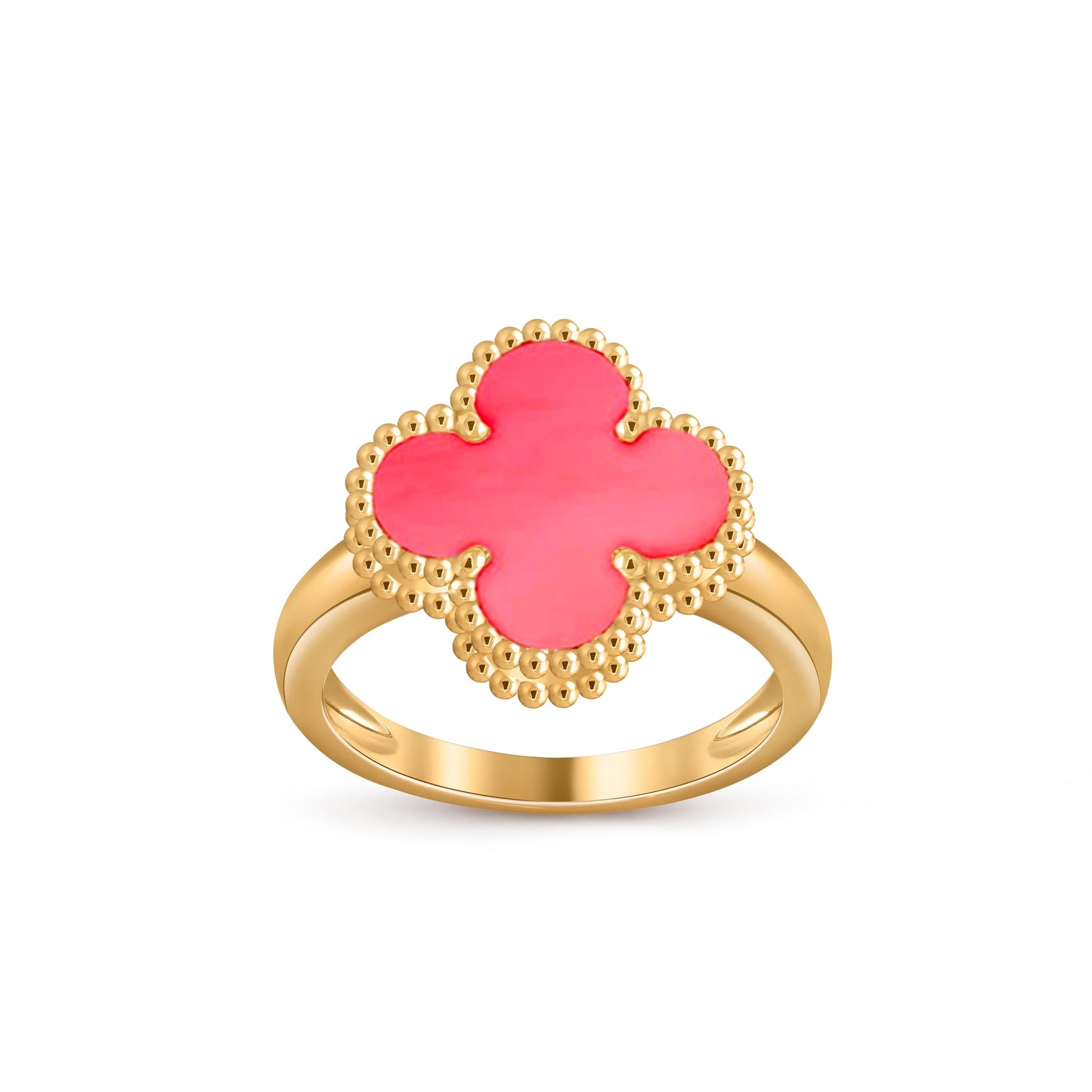[Riva Jewelry]Glücks-Klee-Goldring-Kollektion im Vintage-Stil