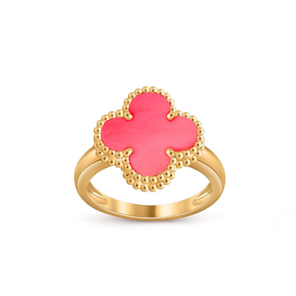 [Riva Jewelry]Glücks-Klee-Goldring-Kollektion im Vintage-Stil
