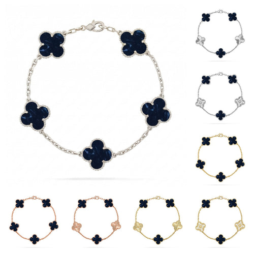 [Riva Jewelry]LUCKY CLOVER 5-MOTIF BRACELET - PIETERSITE-KOLLEKTION