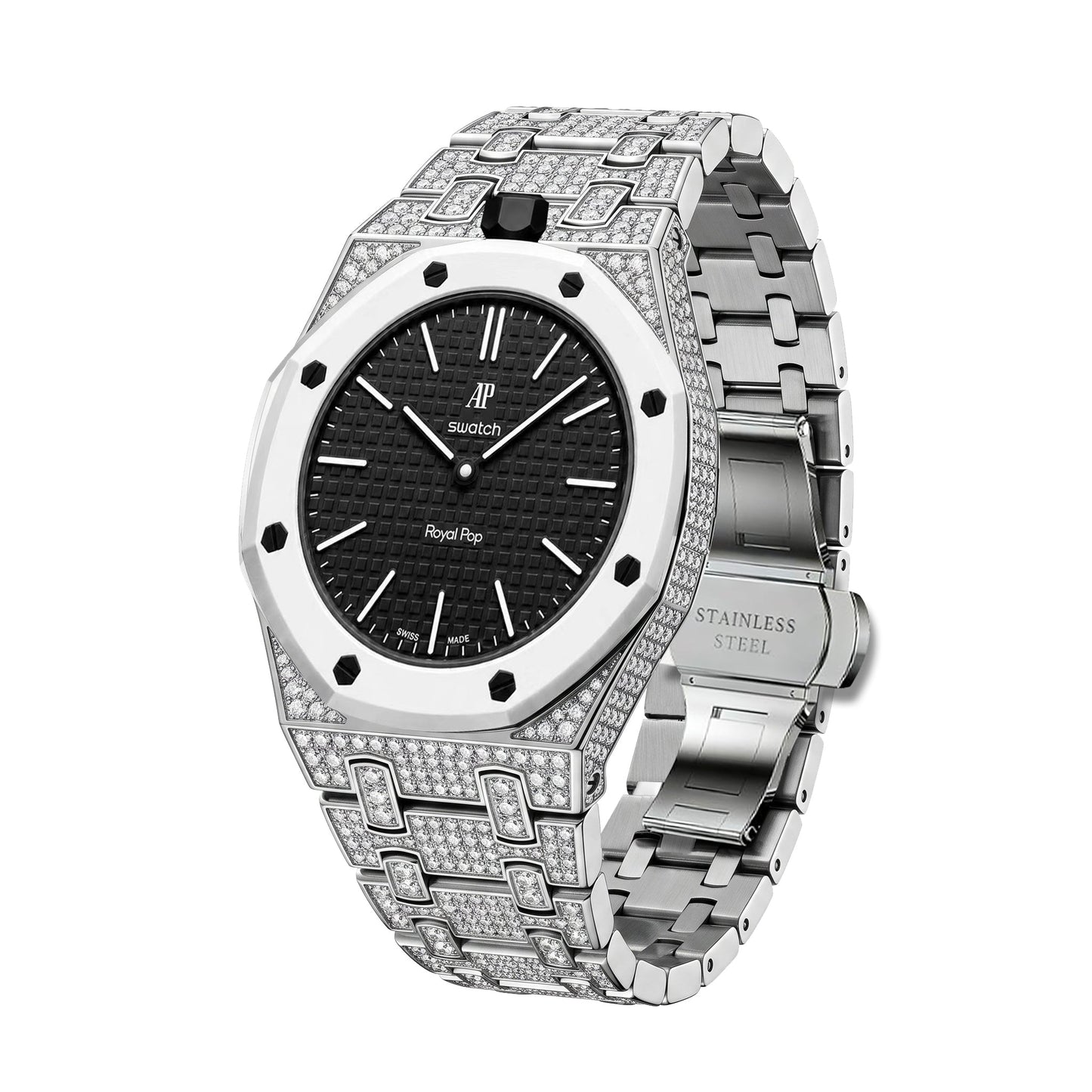 [Riva Jewelry]Royal Oak Pop Exklusiv Bioceramic Gehäuse & Bioceramic Armband Full Diamond