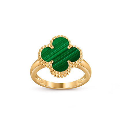 [Riva Jewelry]Glücks-Klee-Goldring-Kollektion im Vintage-Stil