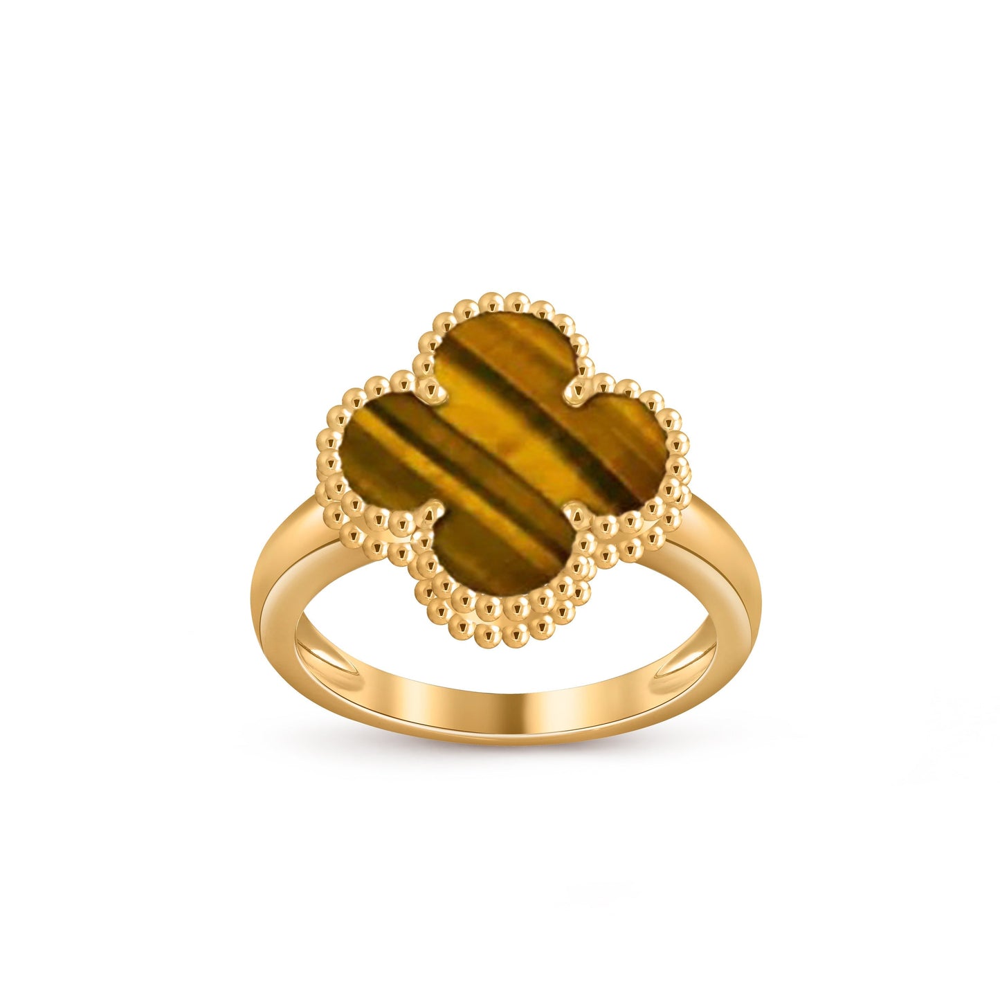 [Riva Jewelry]Glücks-Klee-Goldring-Kollektion im Vintage-Stil