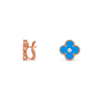 [Riva Jewelry]15MM KLEEBBLUMEN-OHRSTECKER DIAMOND-ROSE GOLD KOLLEKTION