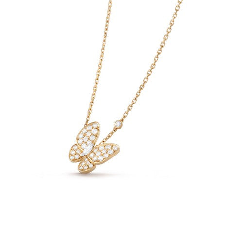 [Riva Jewelry]バタフライダイヤモンドチャームネックレス