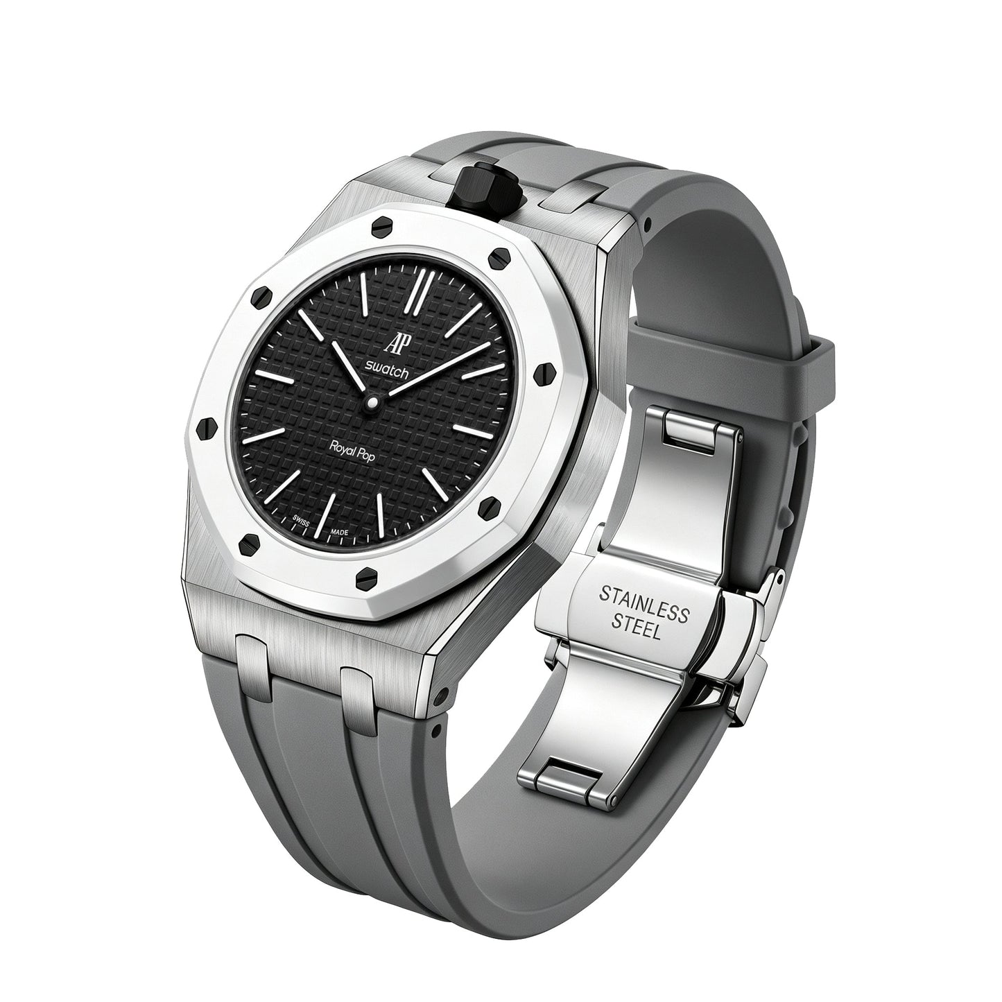 [Riva Jewelry]Royal Oak Pop Exclusive Stahlgehäuse & Silikonarmband mit Wiege