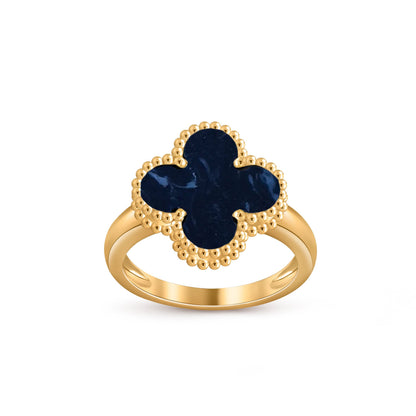 [Riva Jewelry]Glücks-Klee-Goldring-Kollektion im Vintage-Stil