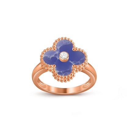 [Riva Jewelry]Glücks-Klee Diamant-Akzent-Roségoldring-Kollektion