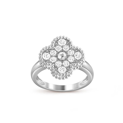 [Riva Jewelry]LUCKY CLOVER VINTAGE WEISSGOLD RING KOLLEKTION