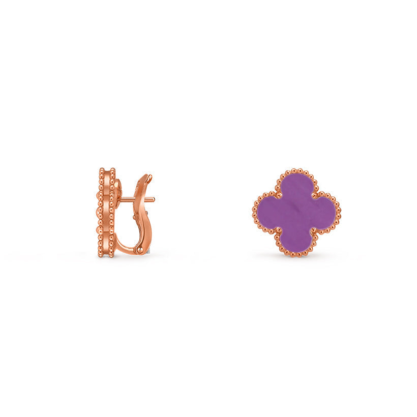 [Riva Jewelry]15MM クローバー フラワースタッドピアス ローズゴールドコレクション